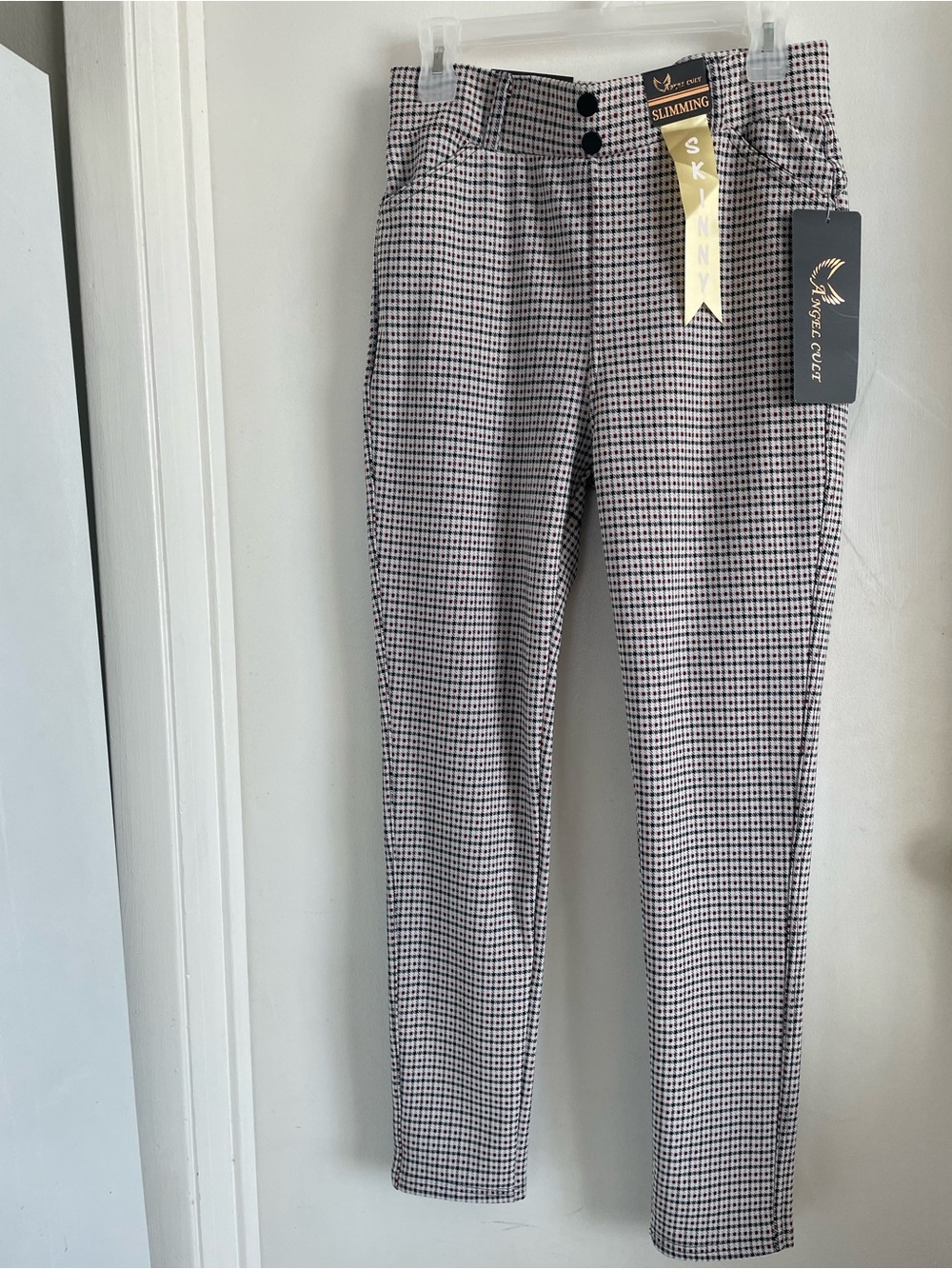 Black & White Houndstooth Straight Leg Pants